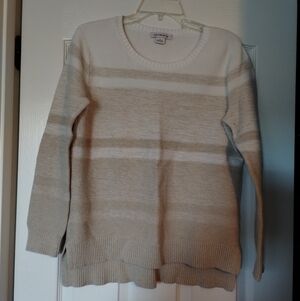 Liz Claiborne Cream Stripe Sweater Size L